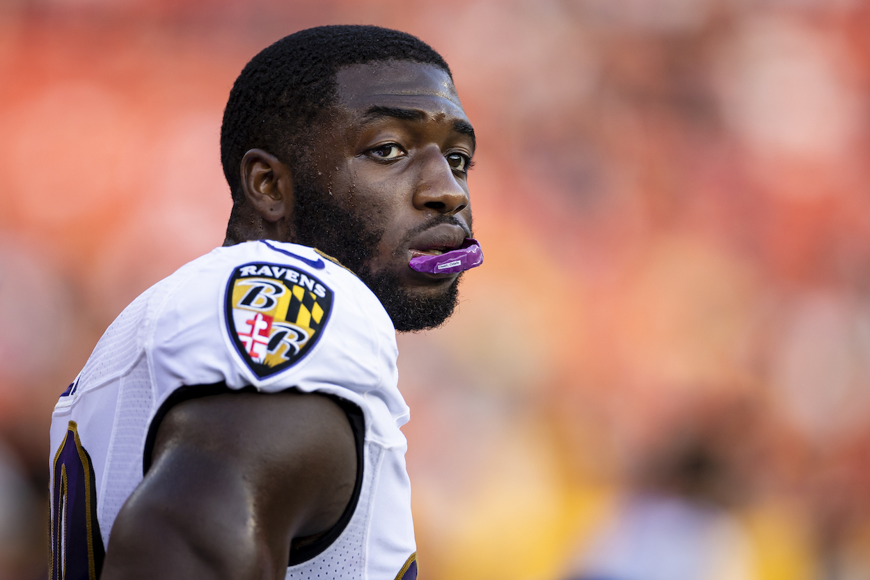 Baltimore Ravens defensive end Odafe Oweh in action