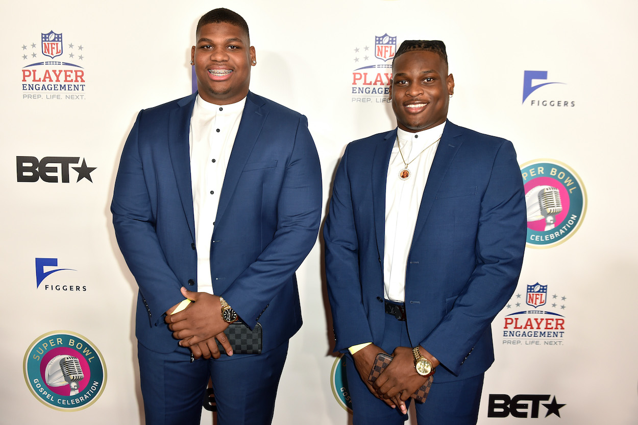 New York Jets defenders Quinnen Williams (L) and Quincy Williams attend the BET Super Bowl Gospel Celebration at the James L. Knight Center on January 30, 2020 in Miami, Florida.