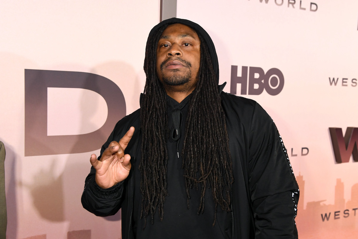Retired running back Marshawn Lynch attends a TV premiere in 2020