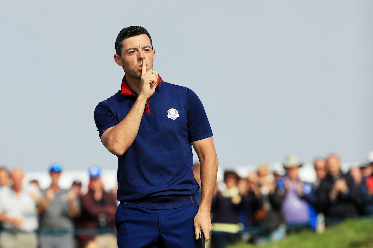 Rory McIlroy at the 2018 Ryder Cup at Le Golf National on September 28, 2018, in Paris, France