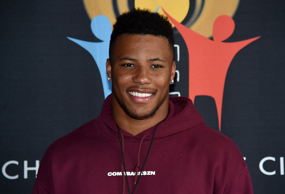 Saquon Barkley of the New York Giants attends the 4th-annual Children of the City Charity Bowl at Lucky Strike Manhattan on June 6, 2018, in New York City