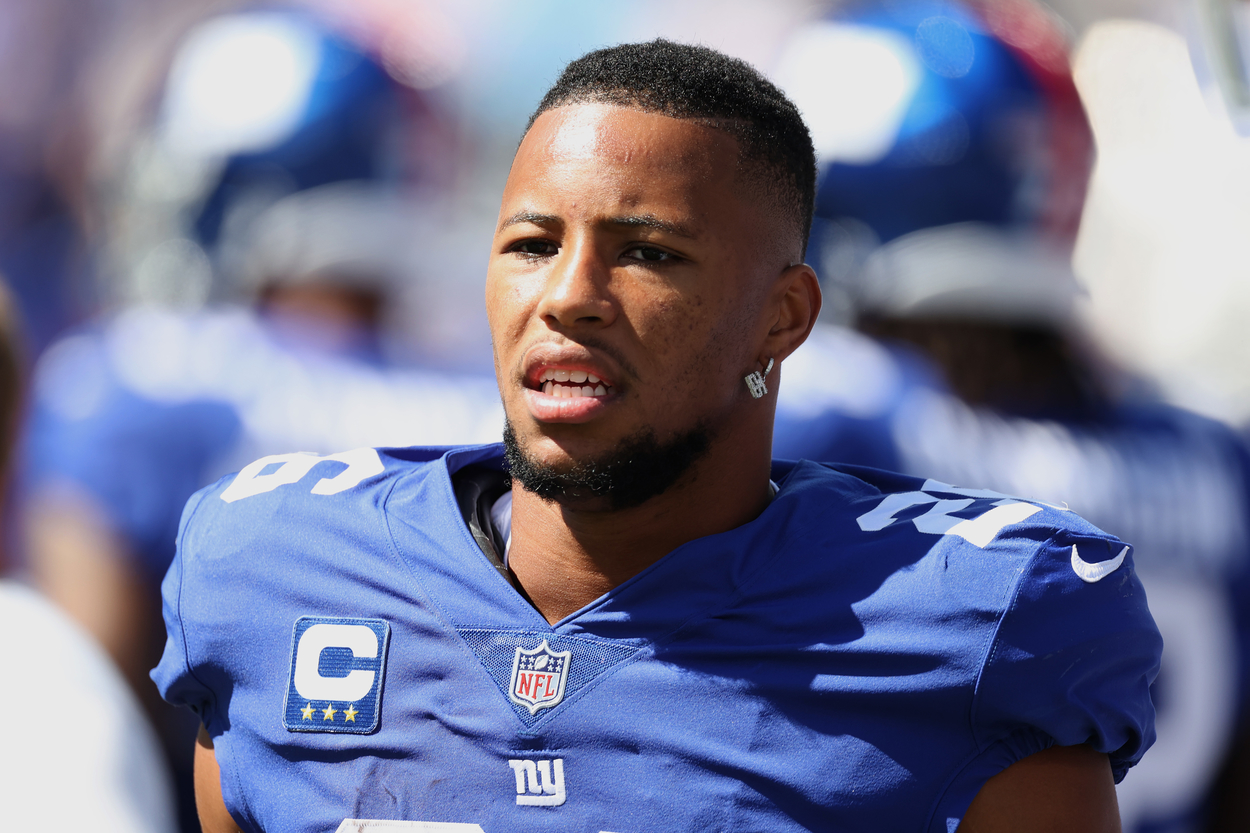 New York Giants running back Saquon Barkley in 2021.