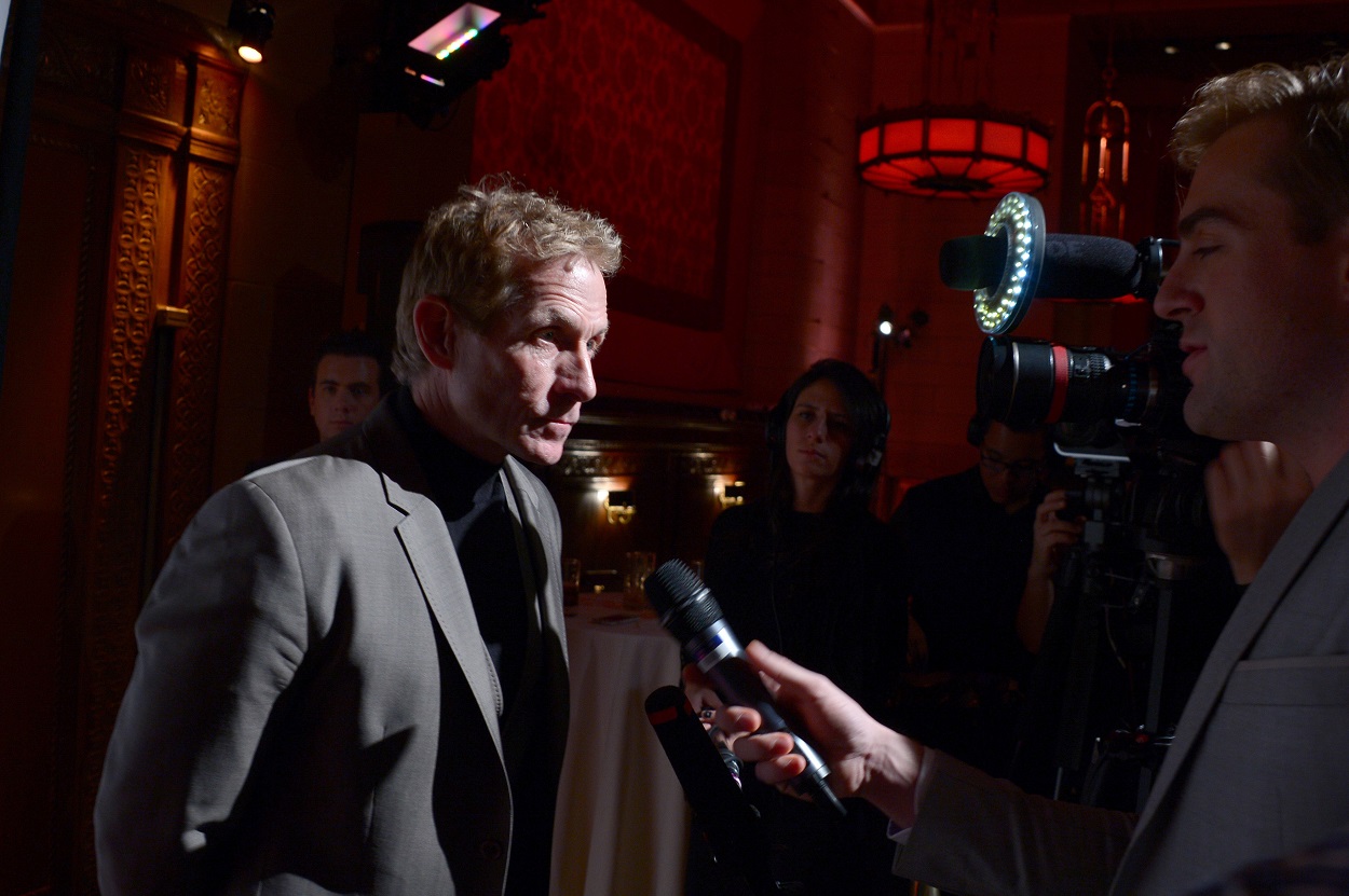 Skip Bayless conducts an interview
