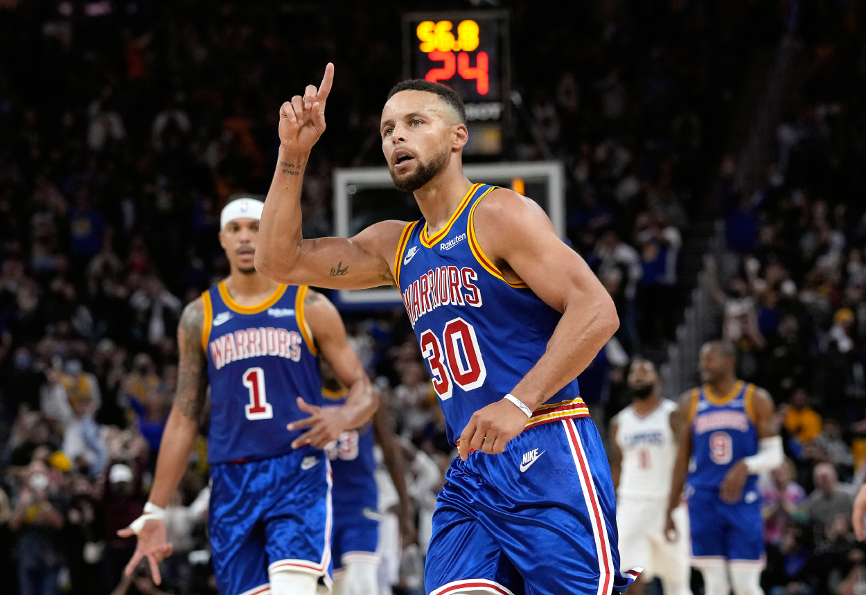 Golden State Warriors star Stephen Curry during a game against the LA Clippers in 2021.