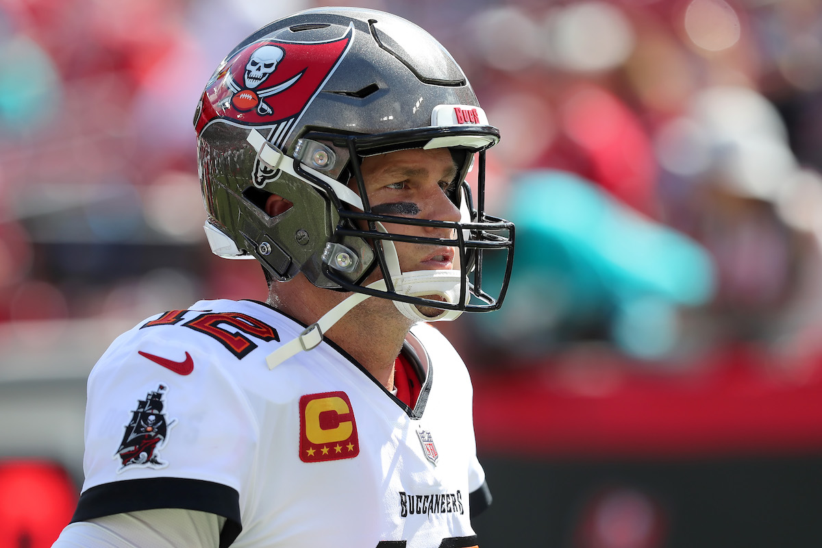Tampa Bay Buccaneers quarterback Tom Brady heads to the locker room before a game