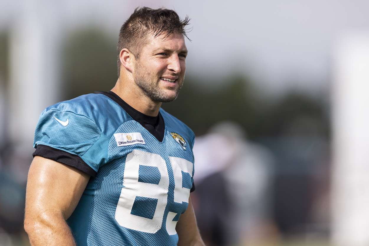 Tim Tebow during training camp.