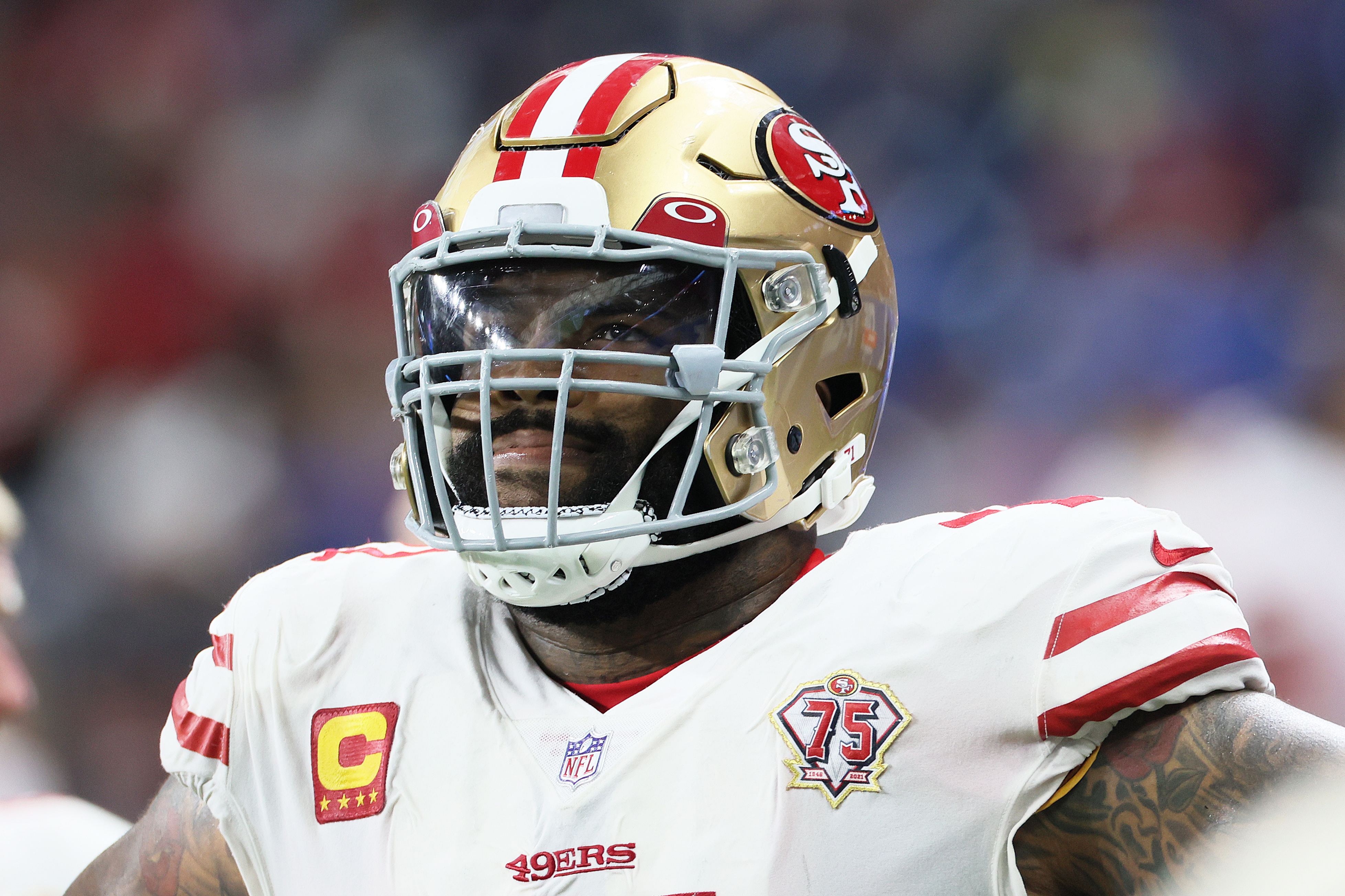Jimmy Garoppolo's left tackle Trent Williams on the field for the 49ers