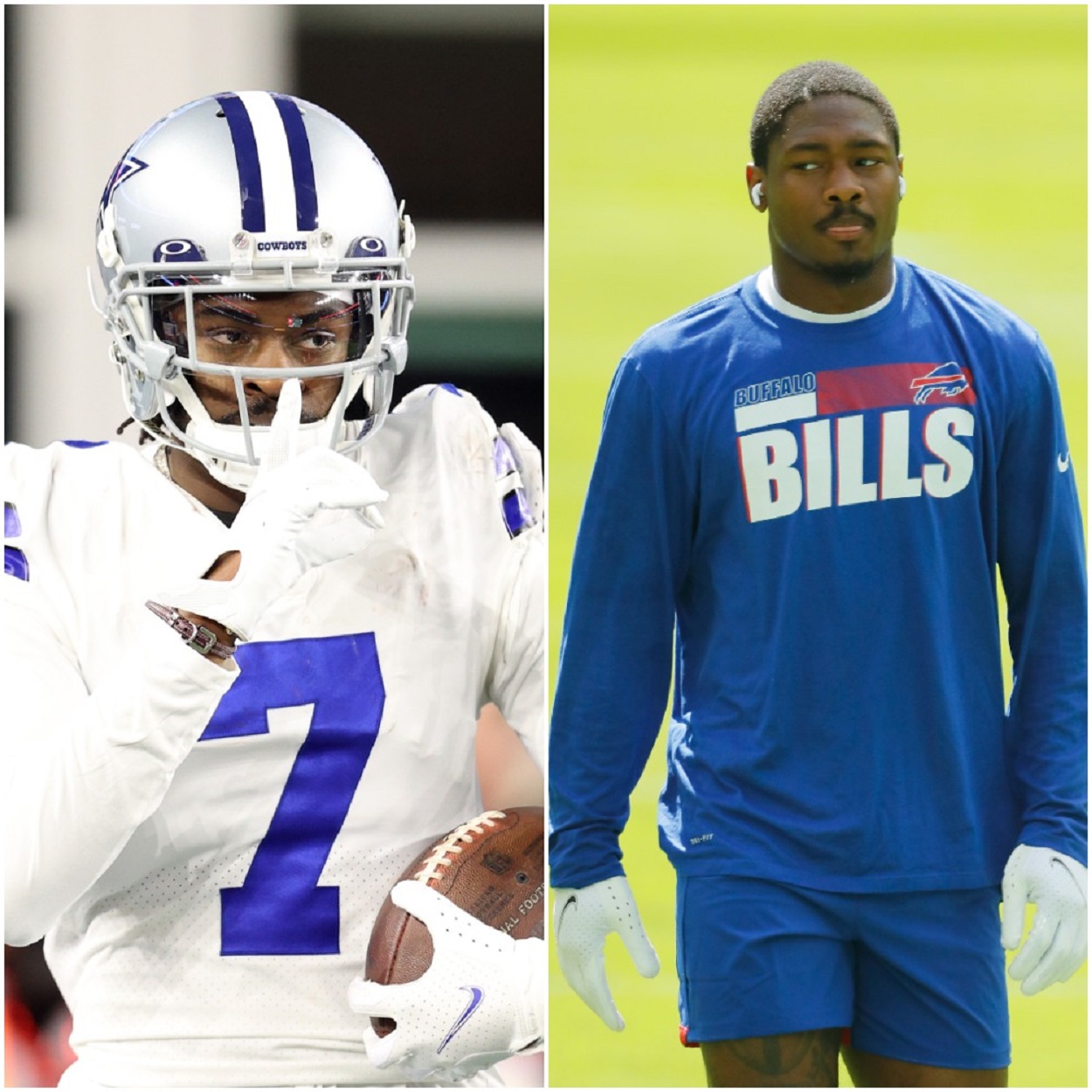 Trevon Diggs of the Dallas Cowboys and Stefon Diggs of the Buffalo Bills 