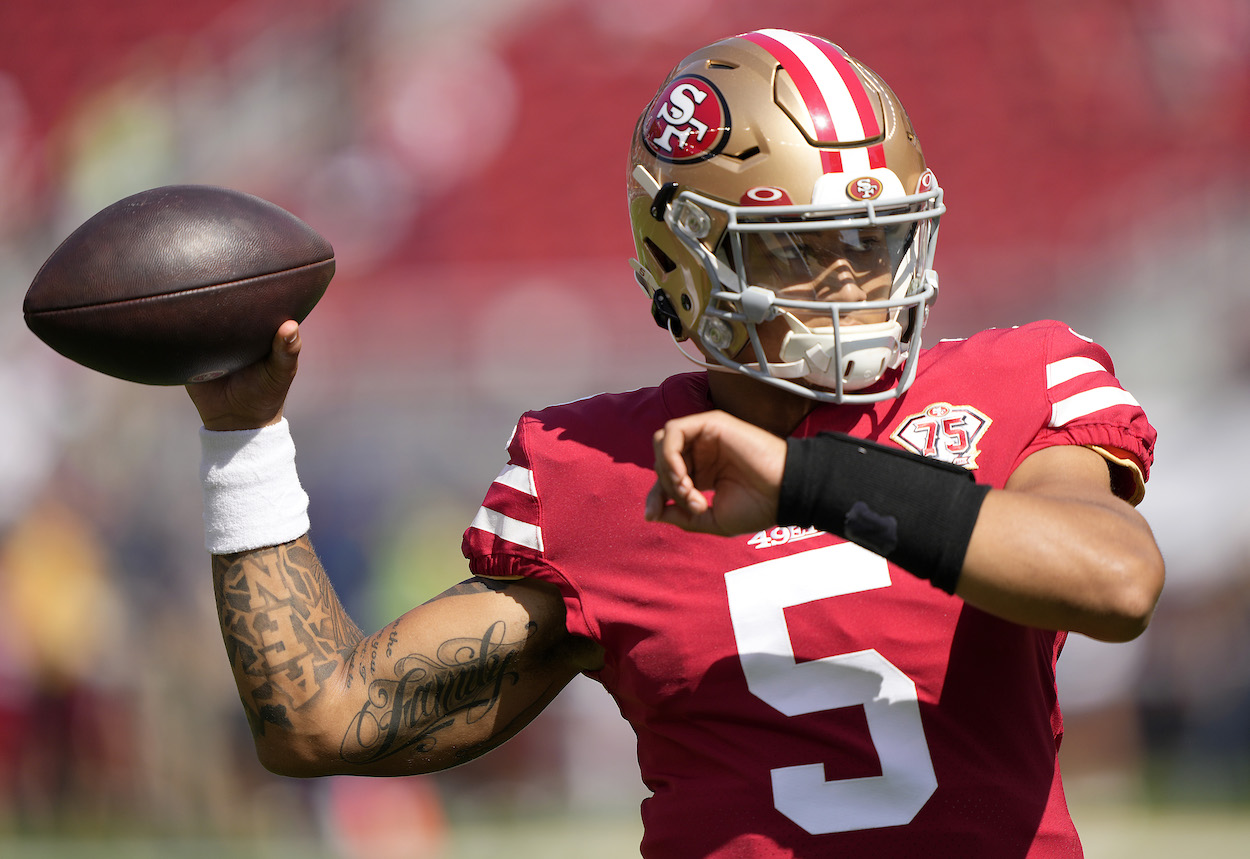 49ers' QB Trey Lance during Week 4.