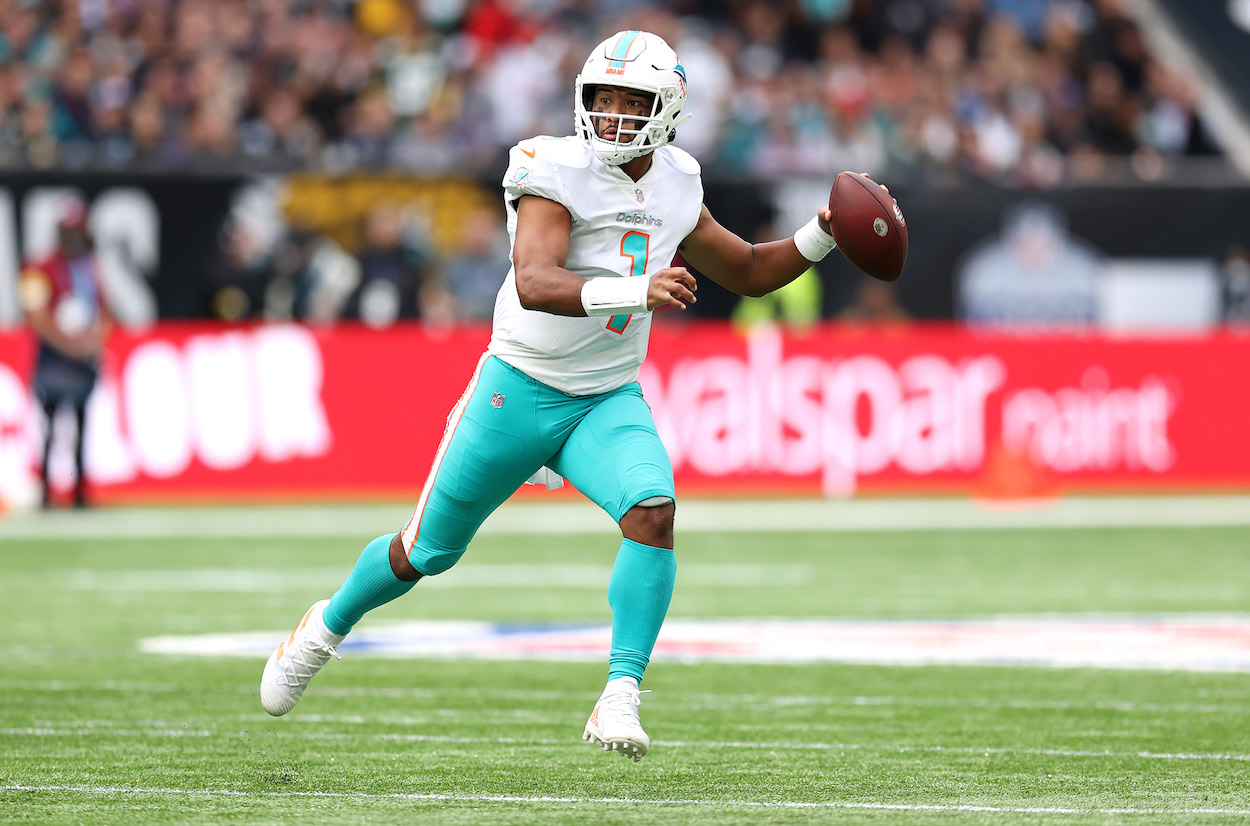 Miami Dolphins QB Tua Tagovailoa during their Week 6 loss.