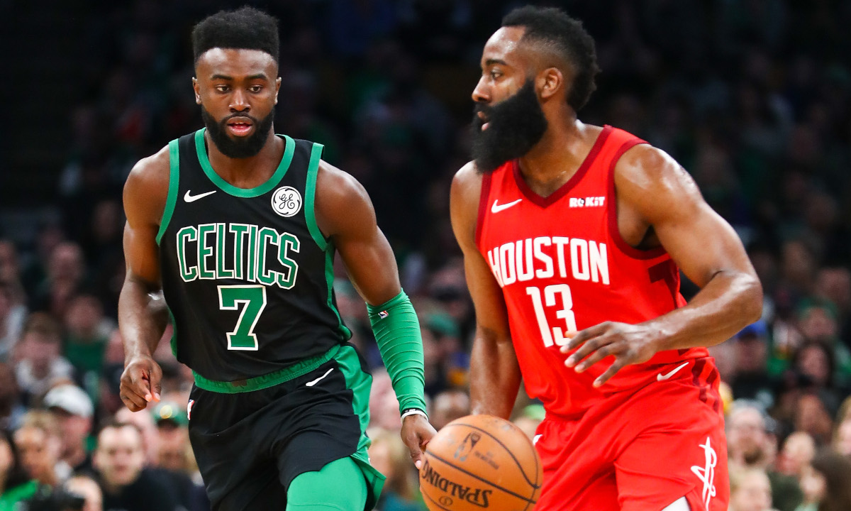 Danny Ainge ignored Kendrick Perkins' advice and didn't trade young Boston Celtics star Jaylen Brown for James Harden