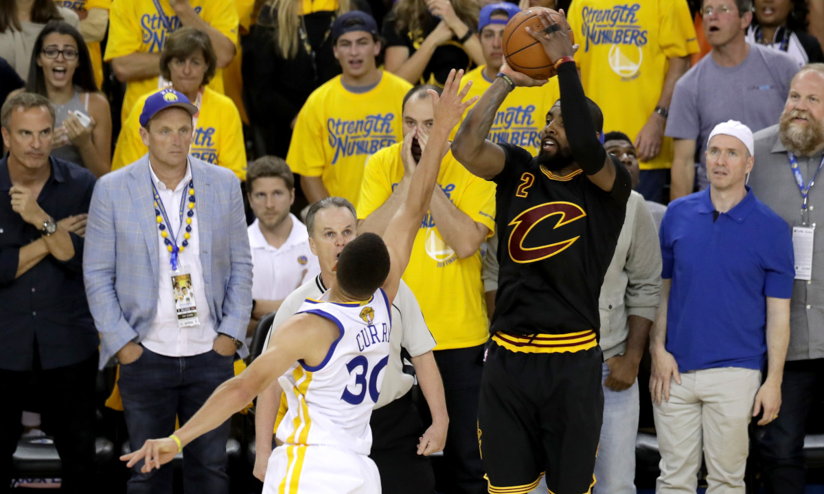Kyrie Irving hits the dagger 3-pointer in 2016 that helped the Cleveland Cavaliers complete the biggest comeback in NBA Finals history