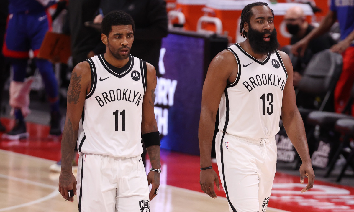 Kyrie Irving's absence from the Brooklyn Nets is cushioned by the presence of James Harden