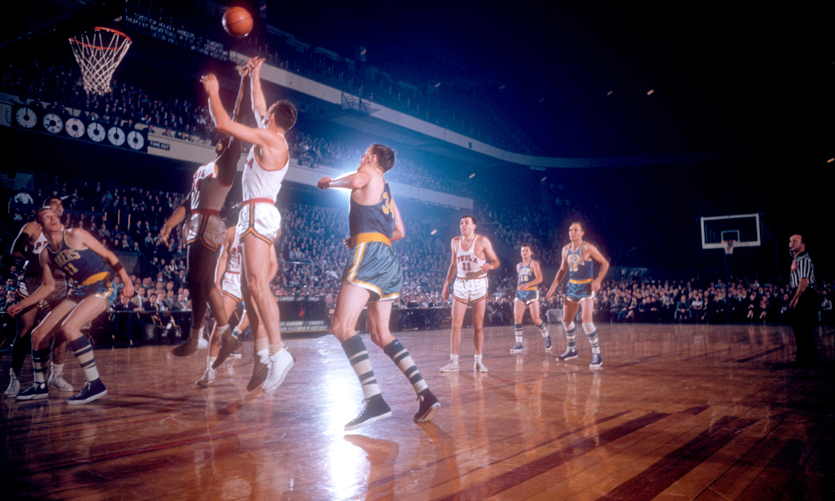 The Minneapolis Lakers wore powder blue and gold during their existence from 1947-60