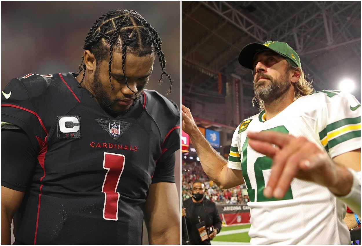 Aaron Rodgers and Kyler Murry after the Packers beat the Cardinals.
