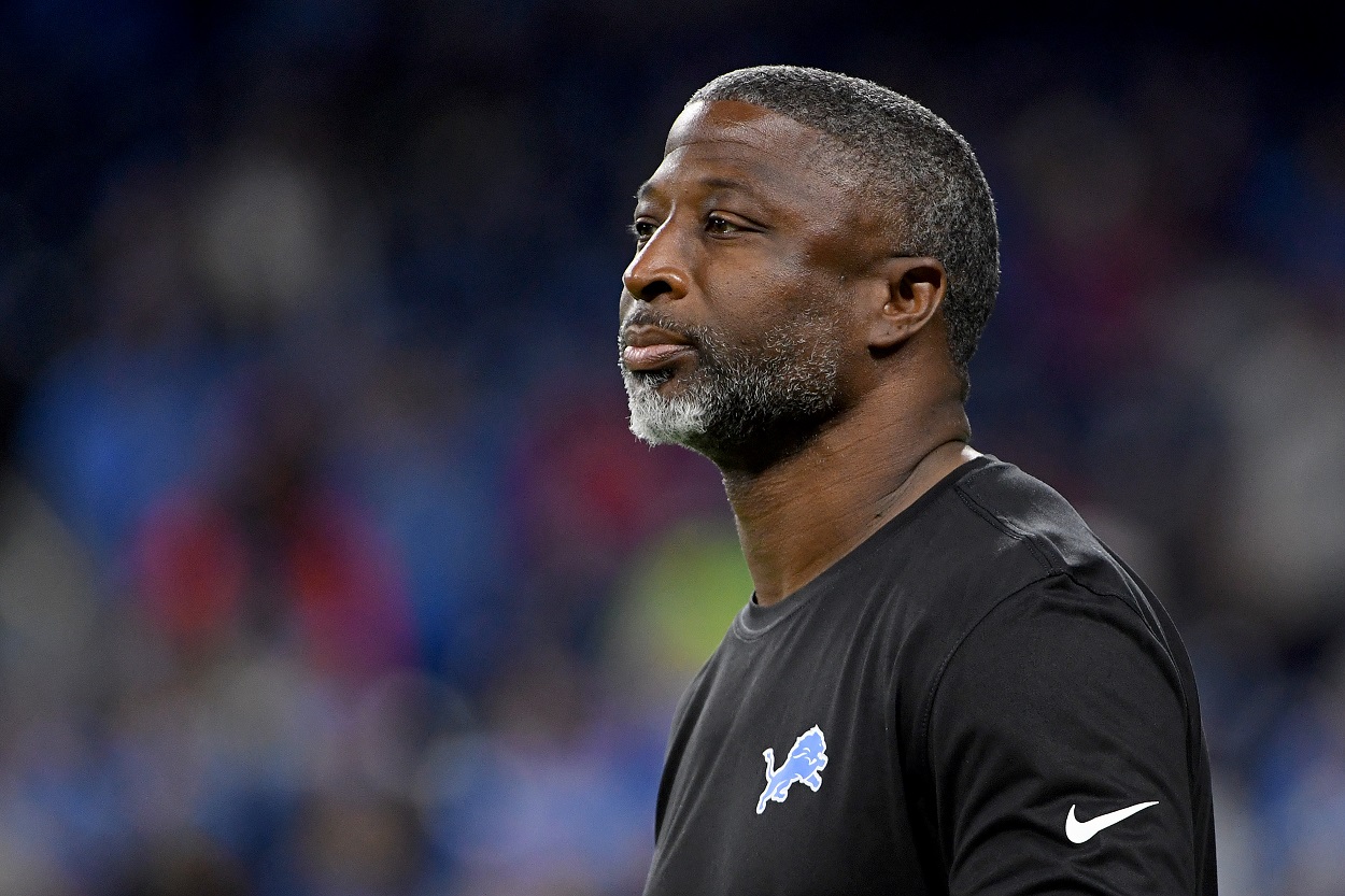 Defensive coordinator Aaron Glenn of the Detroit Lions
