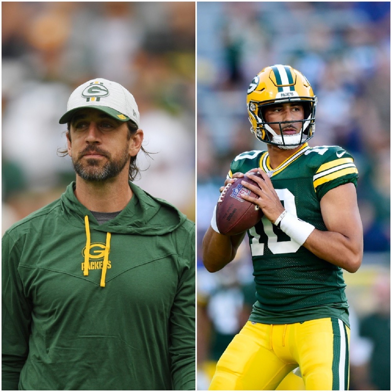 Aaron Rodgers and Jordan Love