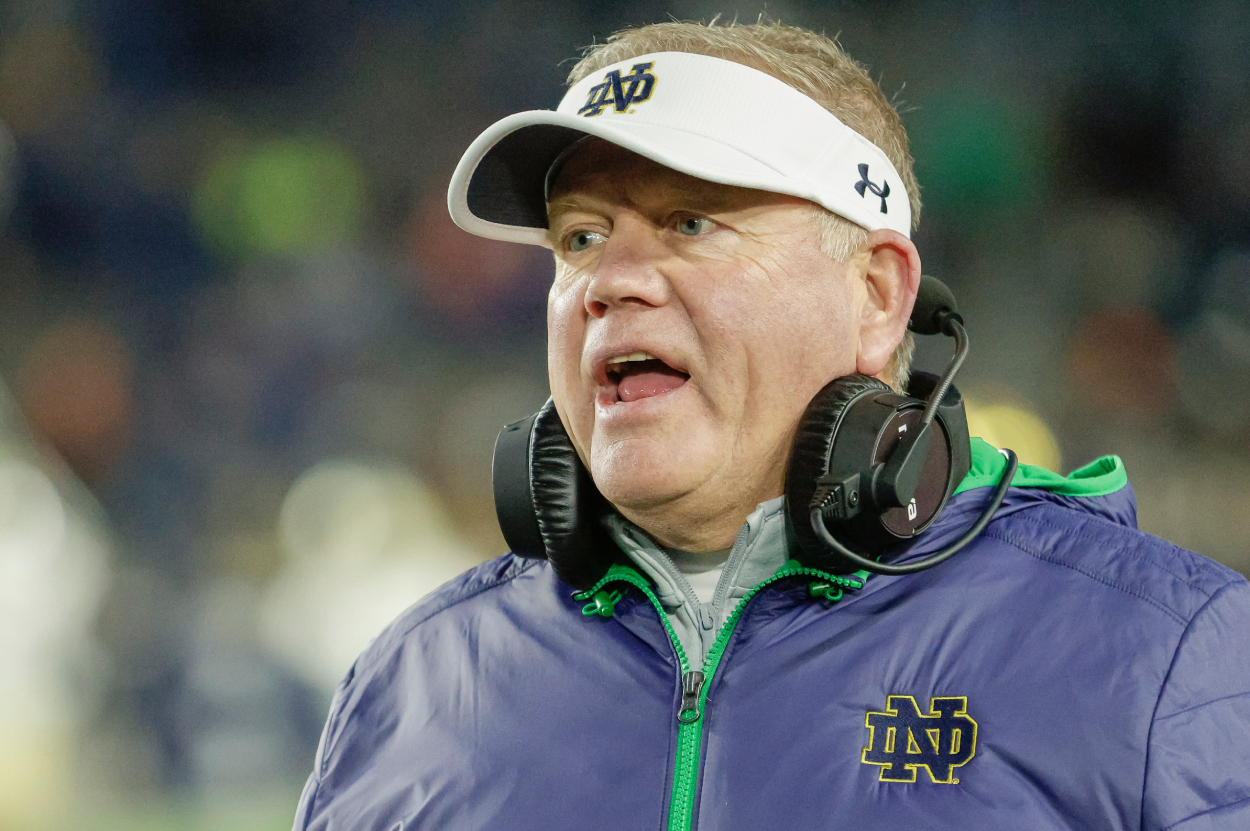 Notre Dame head coach Brian Kelly, who has reportedly accepted a job at LSU.