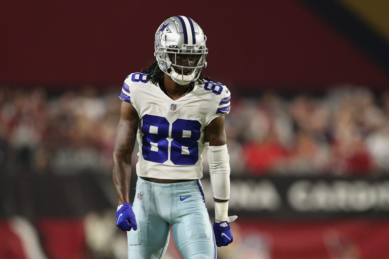 Cowboys WR CeeDee Lamb lines up against the Cardinals