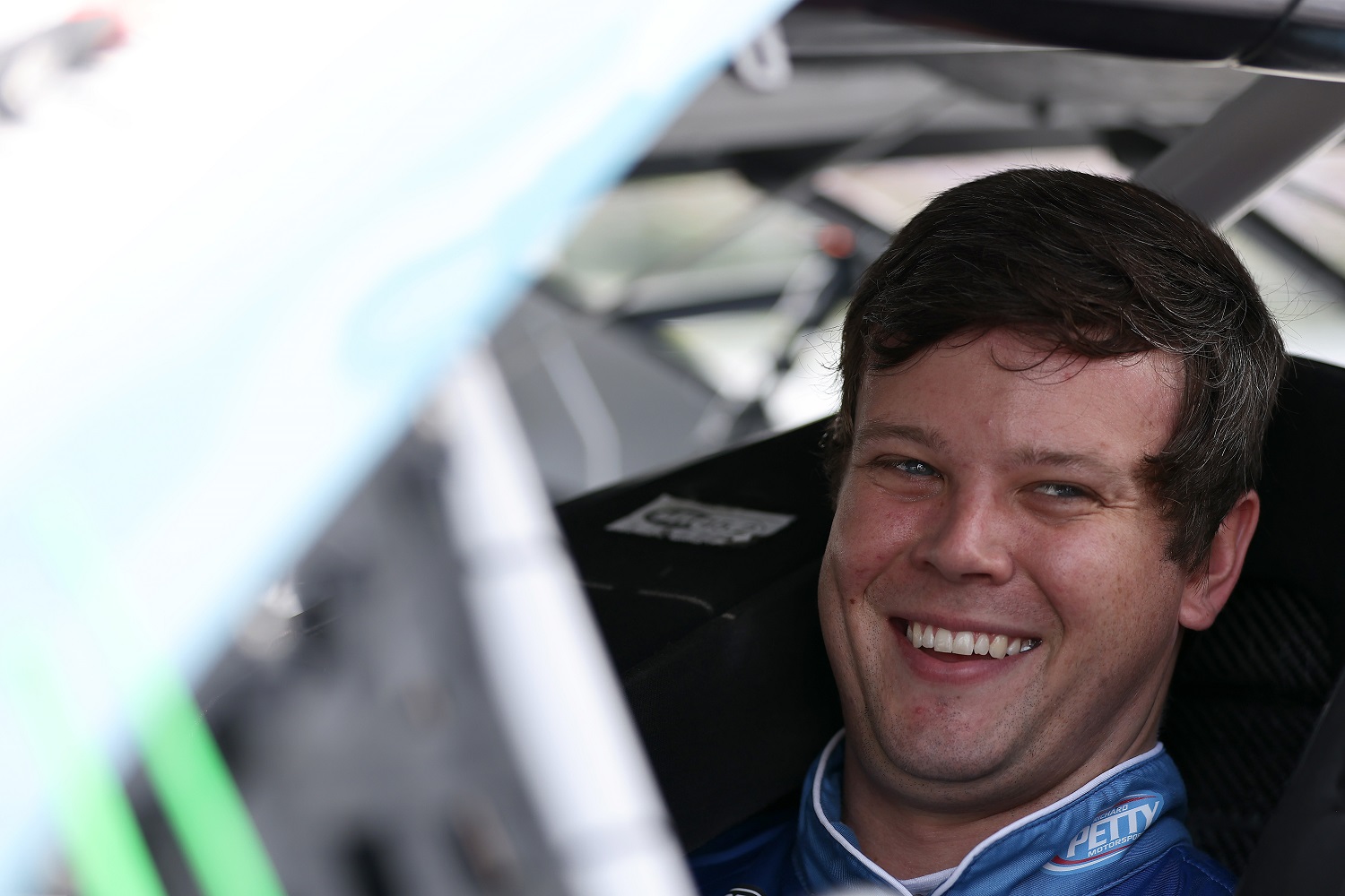 Erik Jones, driver of the No. 43 Chevrolet, sits on the grid prior to the NASCAR Cup Series Pocono Organics CBD 325 at Pocono Raceway on June 26, 2021. James Gilbert/Getty Images