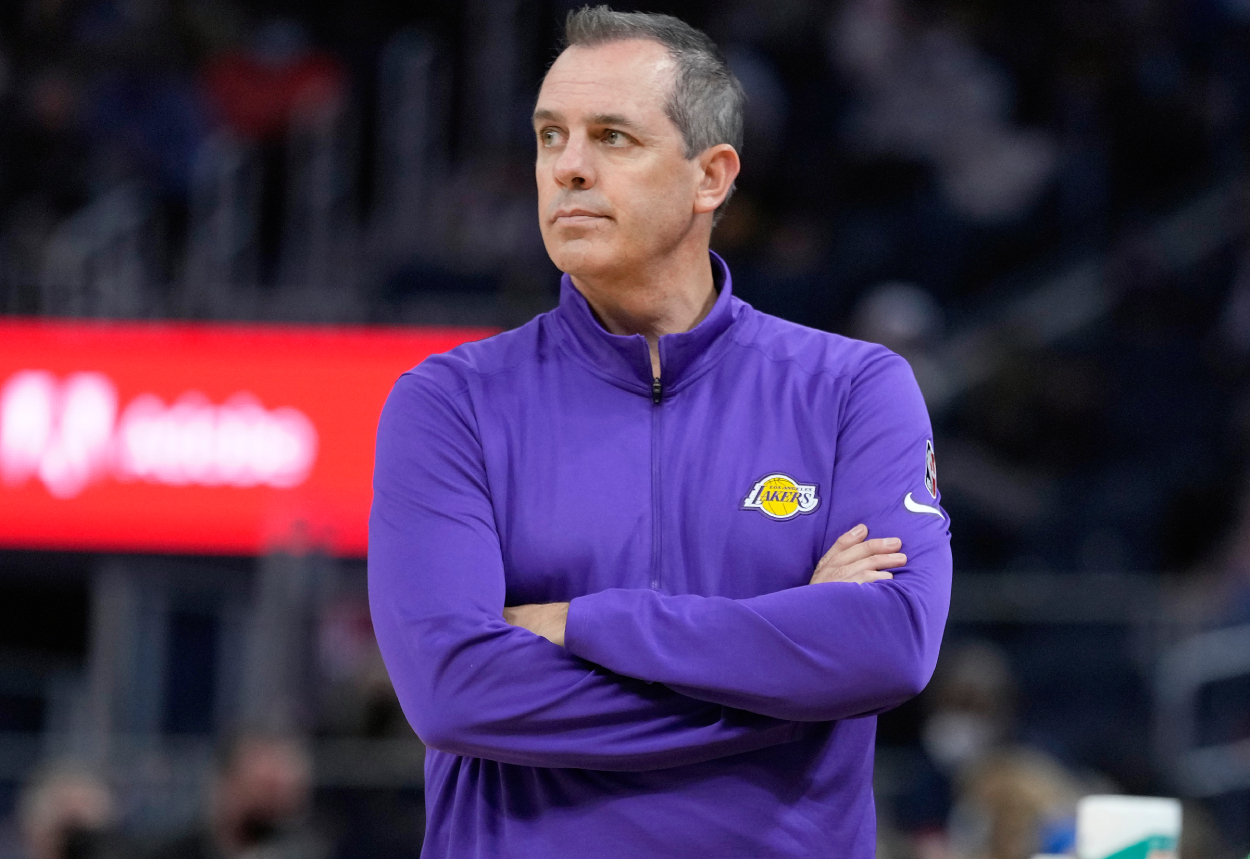 Los Angeles Lakers head coach Frank Vogel during the 2021 NBA season.