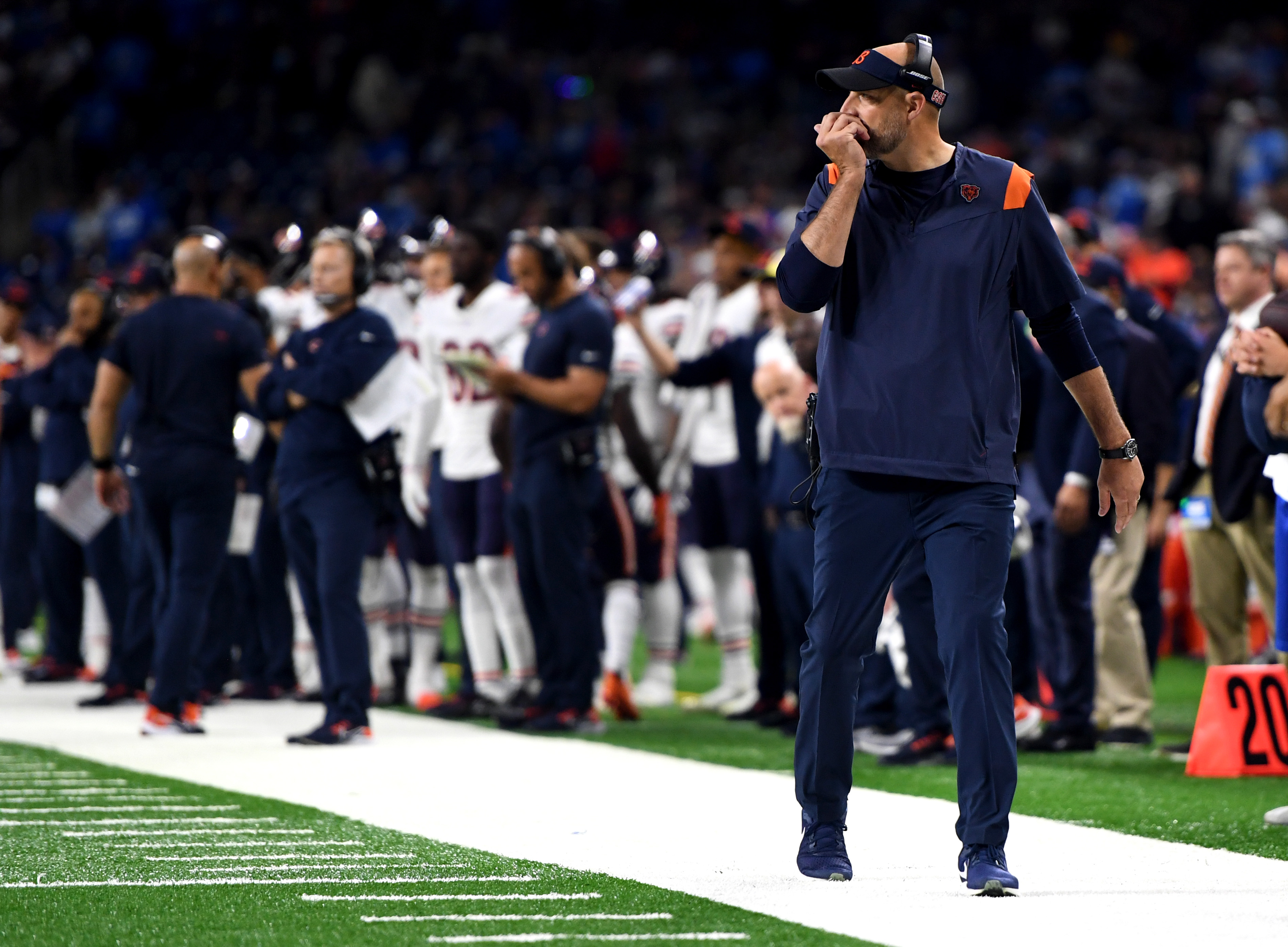 Bears HC Matt Nagy vs. Lions on Thanksgiving.