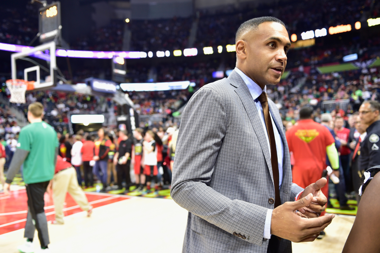 Former NBA Player Grant Hill attend Boston Celtics vs Atlanta Hawks game at Philips Arena on January 13, 2017.