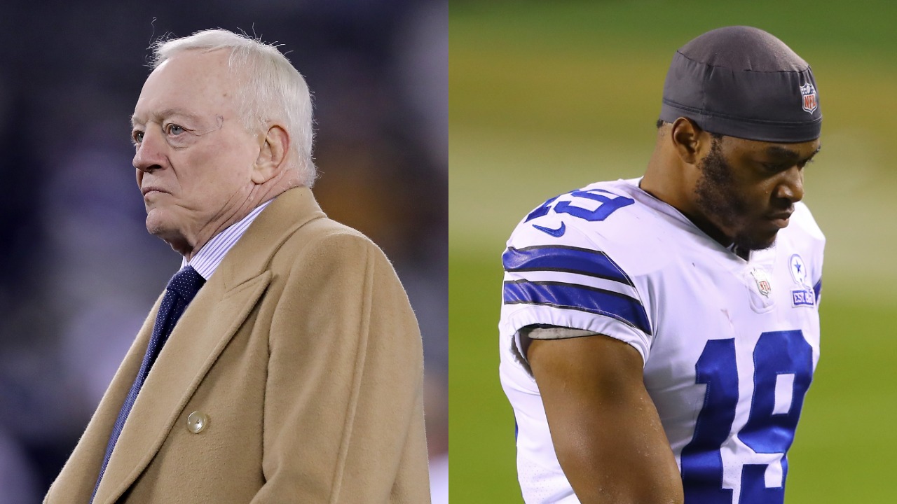 Jerry Jones walks on field before Cowboys game; Wide receiver Amari Cooper leaves field after a game