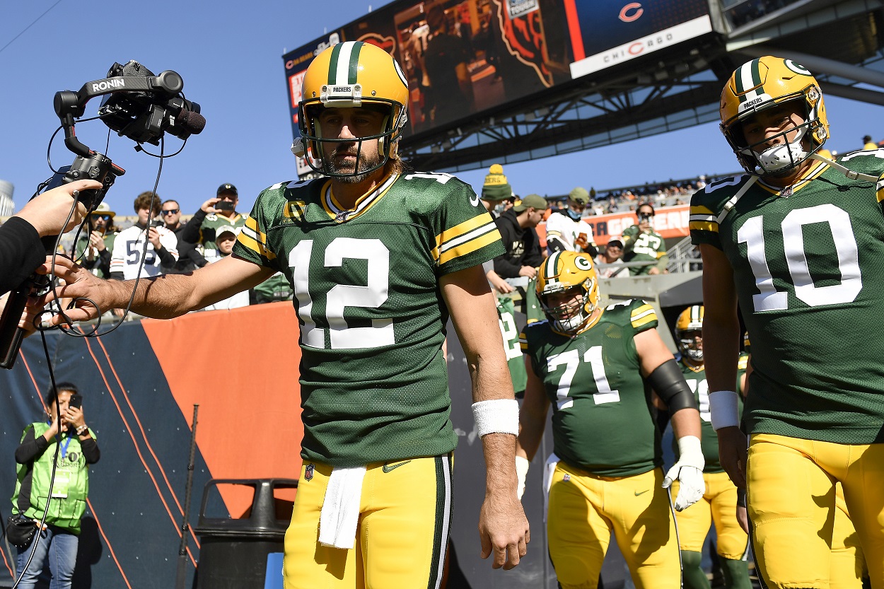 Green Bay Packers QB's Jordan Love and Aaron Rodgers