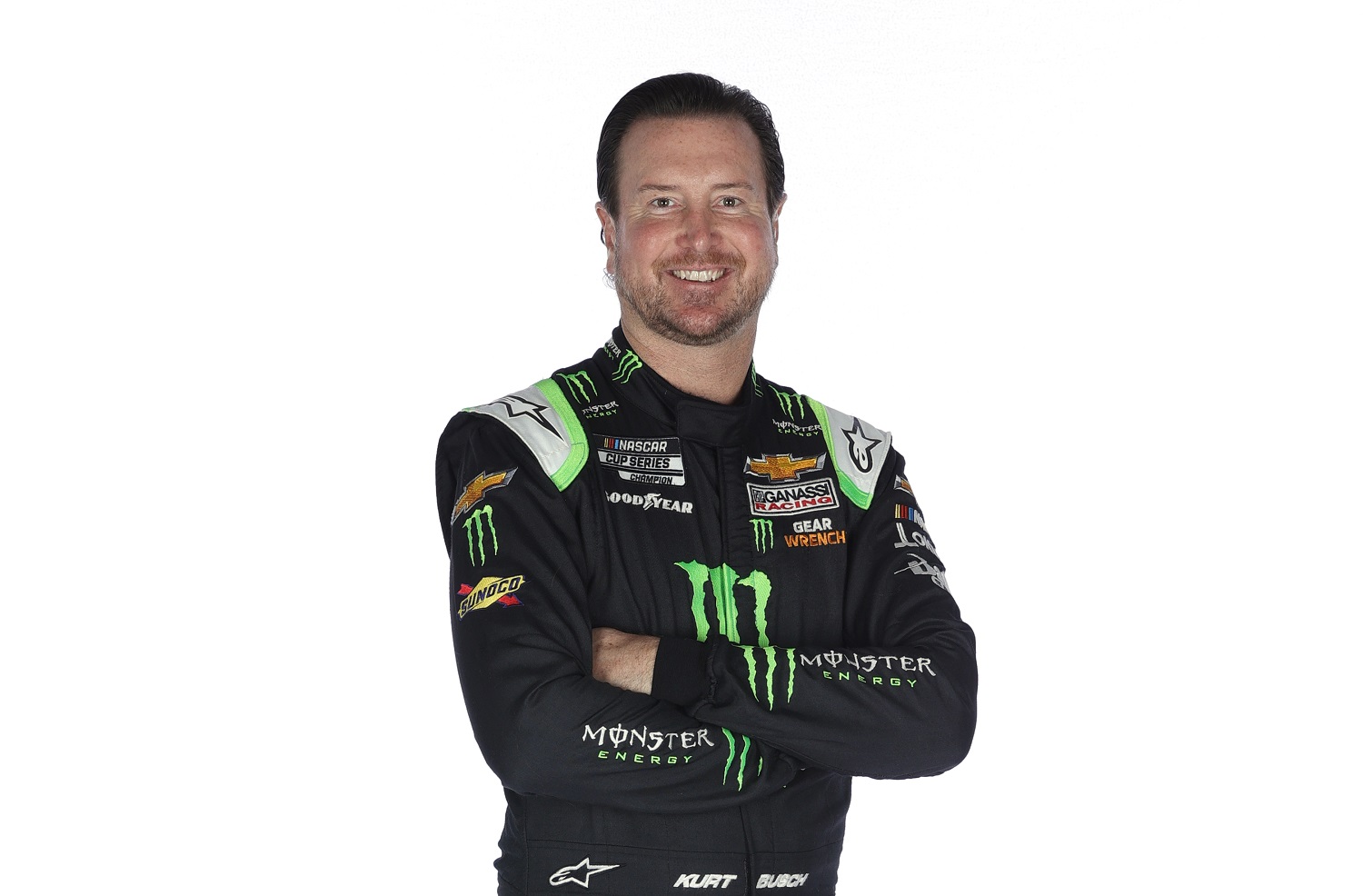 Driver Kurt Busch poses for a photo during the 2021 NASCAR Production Days at Fox Sports Studios on Jan. 20, 2021 in Charlotte, North Carolina.