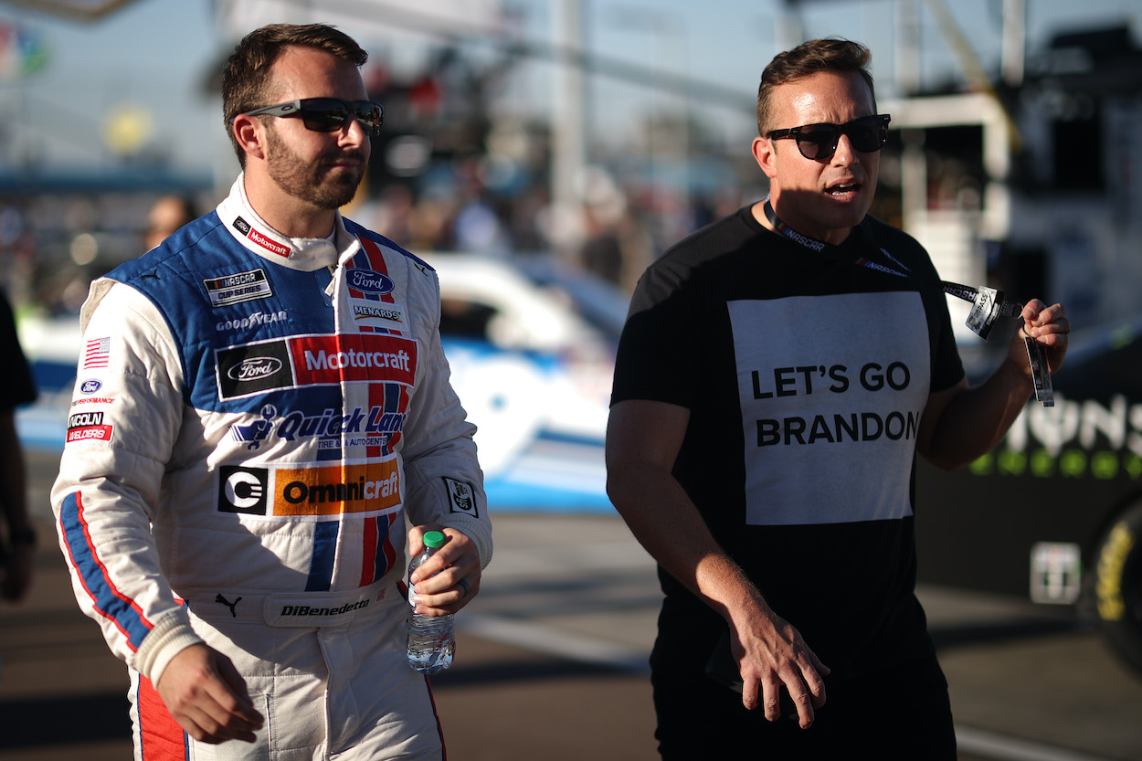 Matt DiBenedetto walks on grid