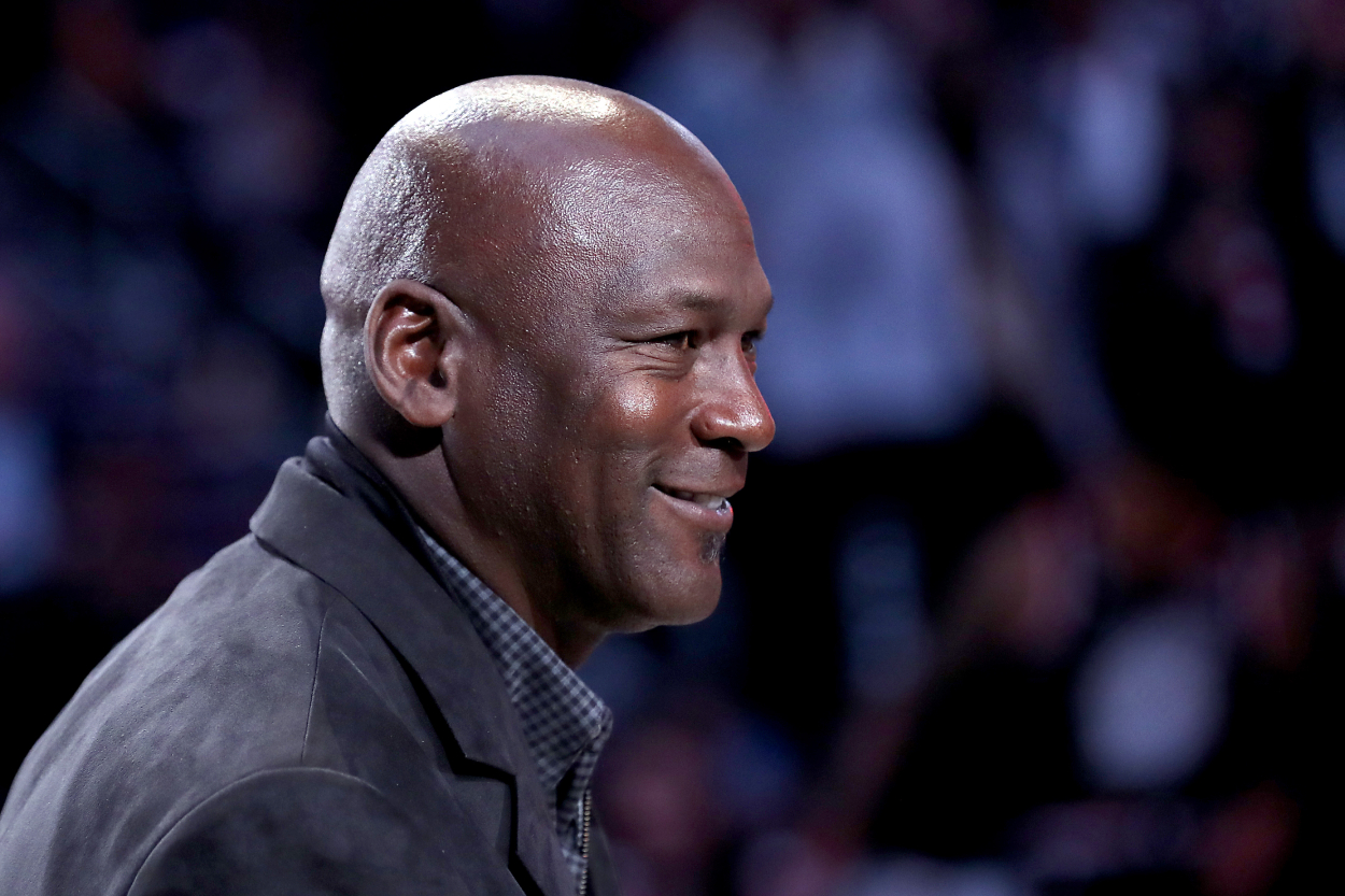 Michael Jordan smiles during the 2019 NBA All-Star Weekend