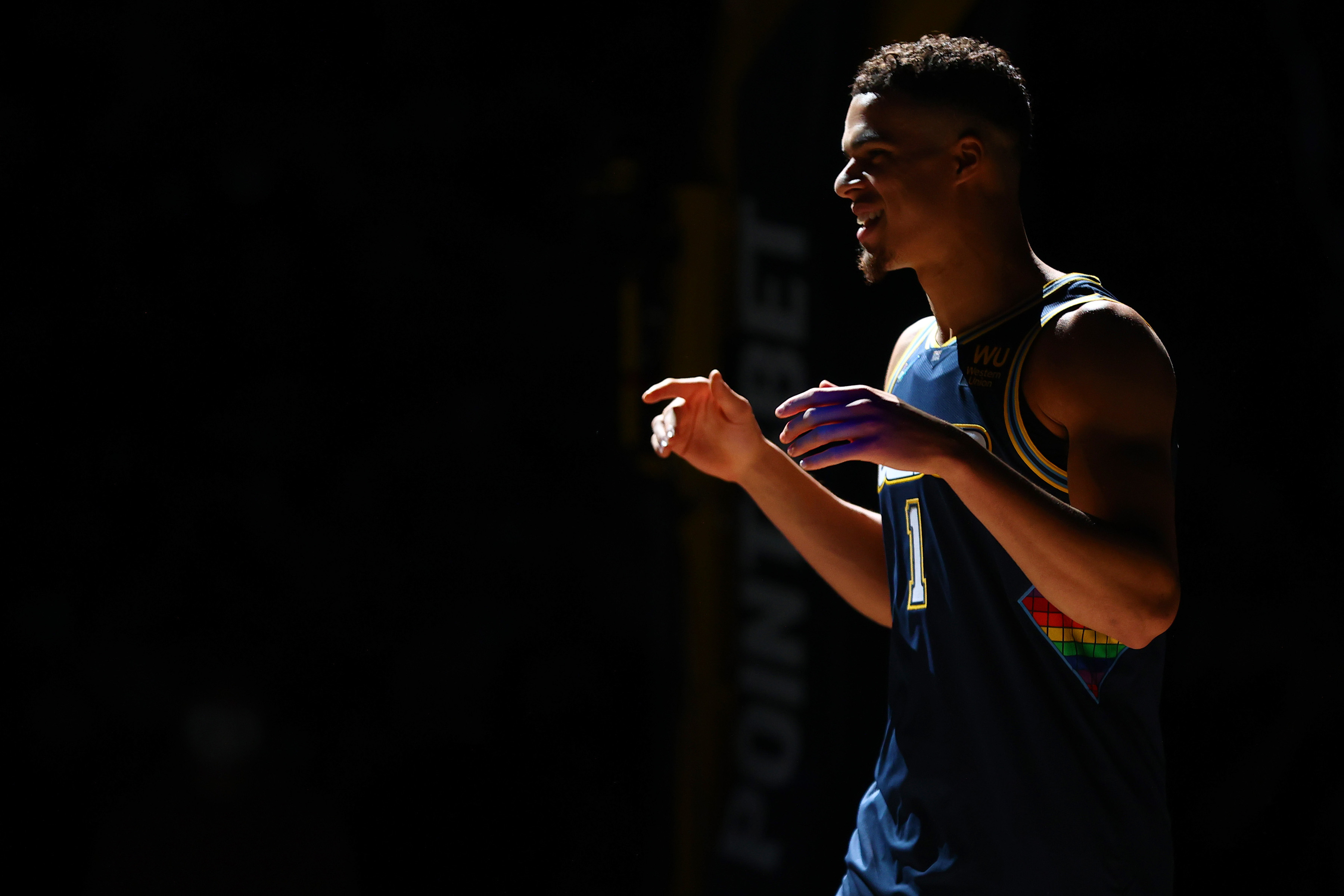 Denver Nuggets swingman Michael Porter Jr. is introduced during a game against the Houston Rockets