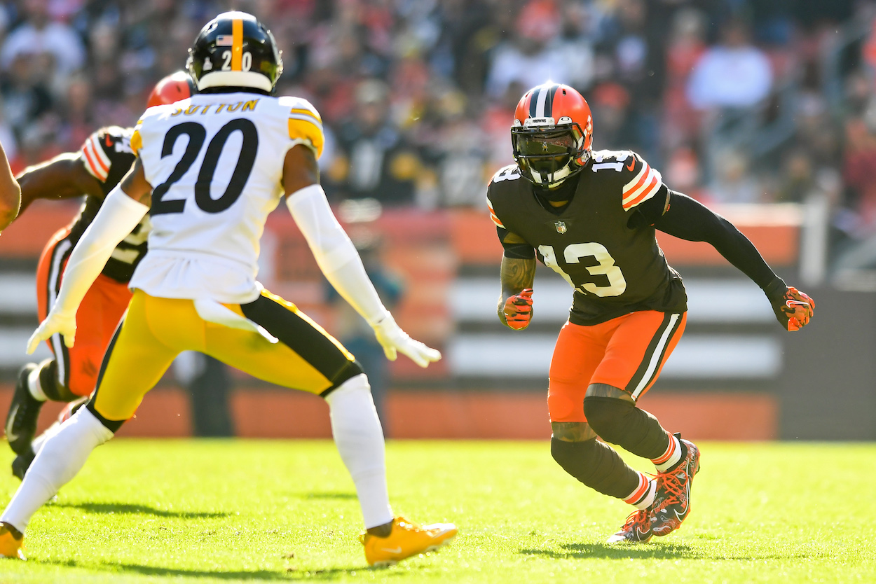 Odell Beckham Jr. playing against the Steelers.