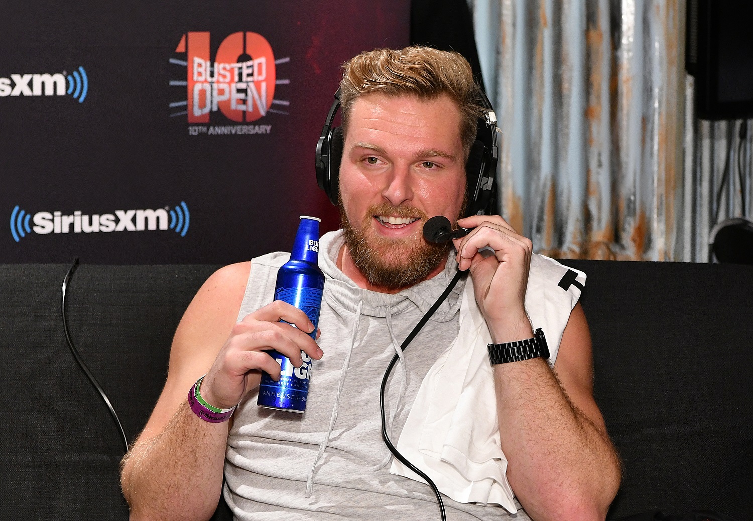 Pat McAfee attends SiriusXM's 'Busted Open,' celebrating 10th anniversary In New York City on April 6, 2019.