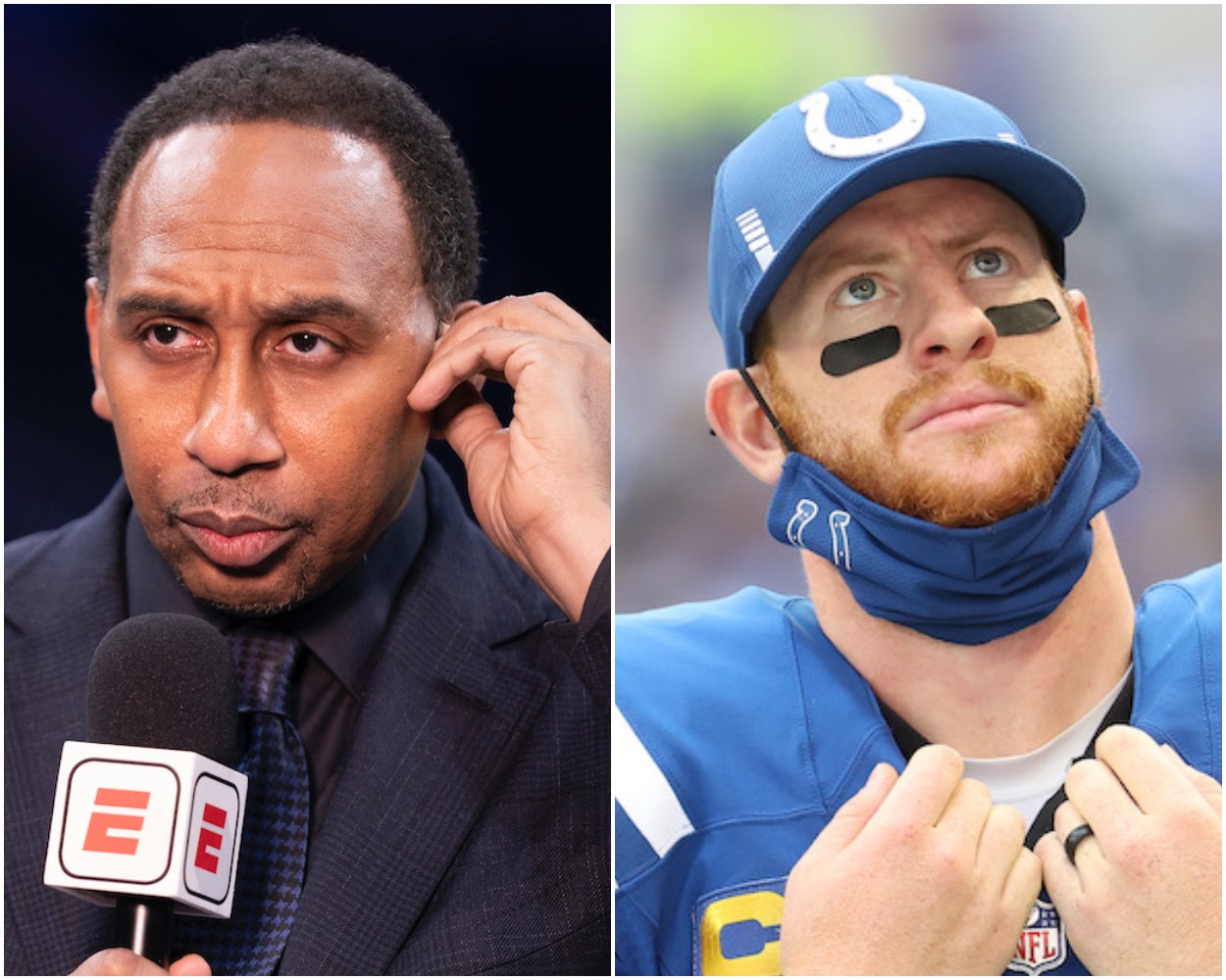 Stephen A. Smith and Colts QB Carson Wentz.