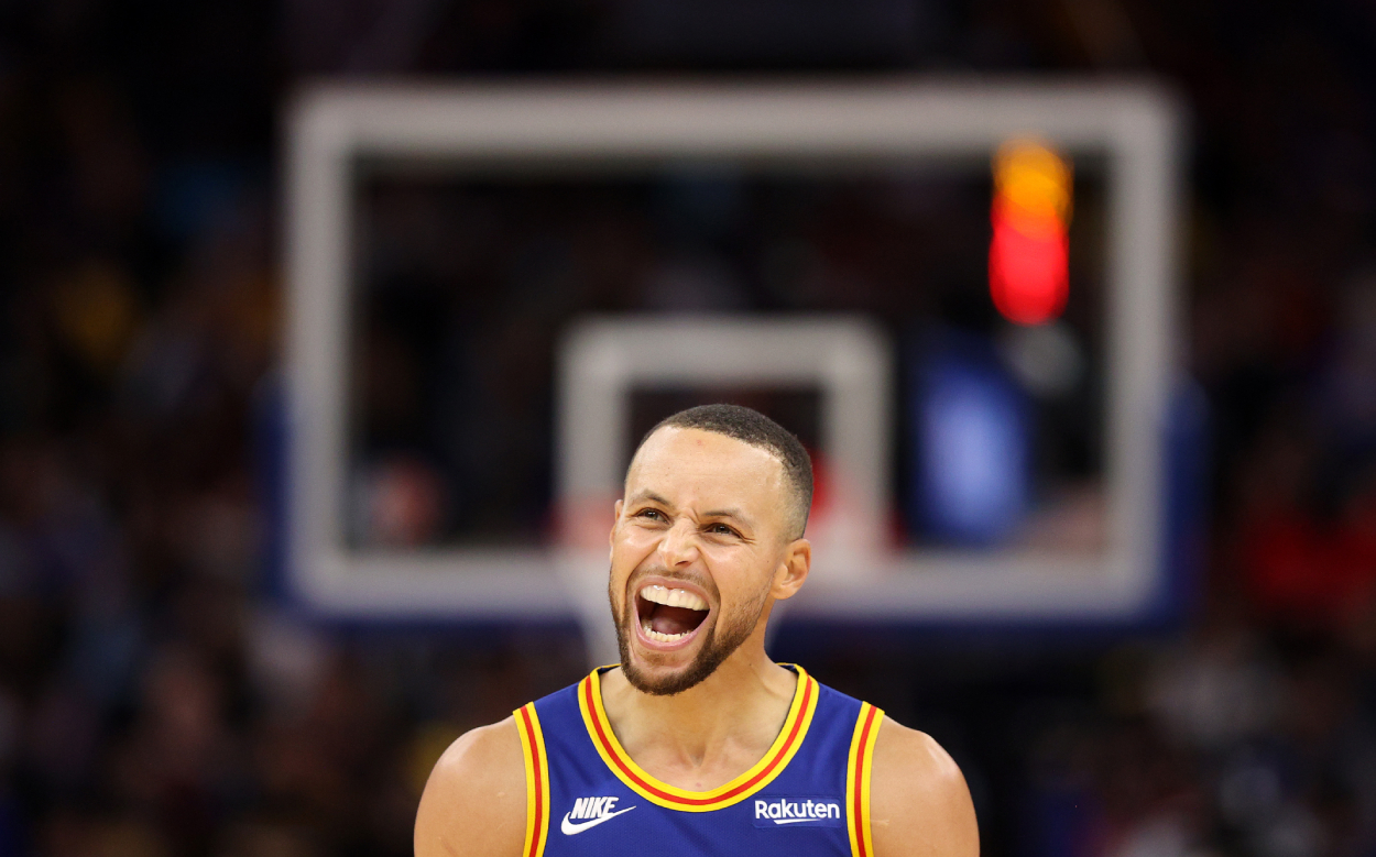 NBA superstar Stephen Curry of the Golden State Warriors during a game against the Chicago Bulls.