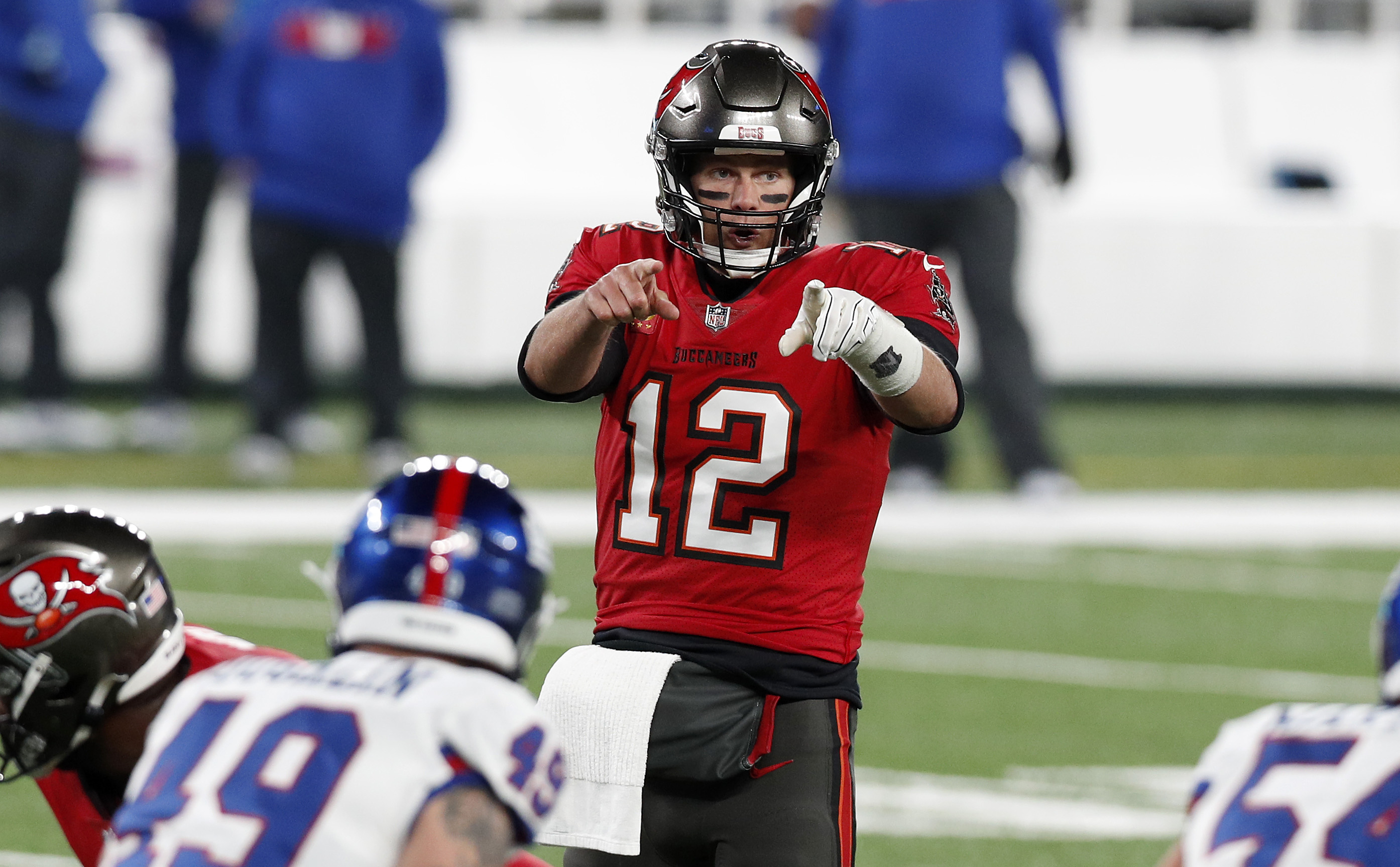 Buccaneers QB Tom Brady playing against the Giants