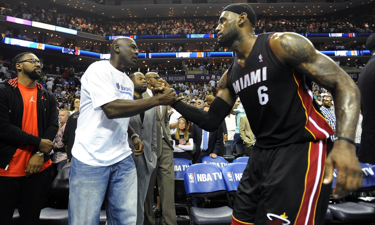 The closest Michael Jordan and LeBron James came to a meeting on the court was when Jordan's Charlotte Bobcats played James and the Miami Heat in the 2014 NBA Playoffs