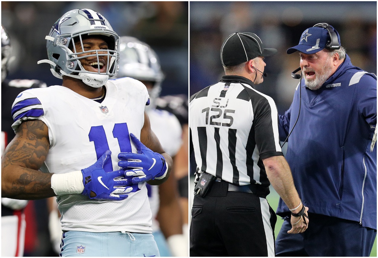Cowboys rookie Micah Parsons and Mike McCarthy.