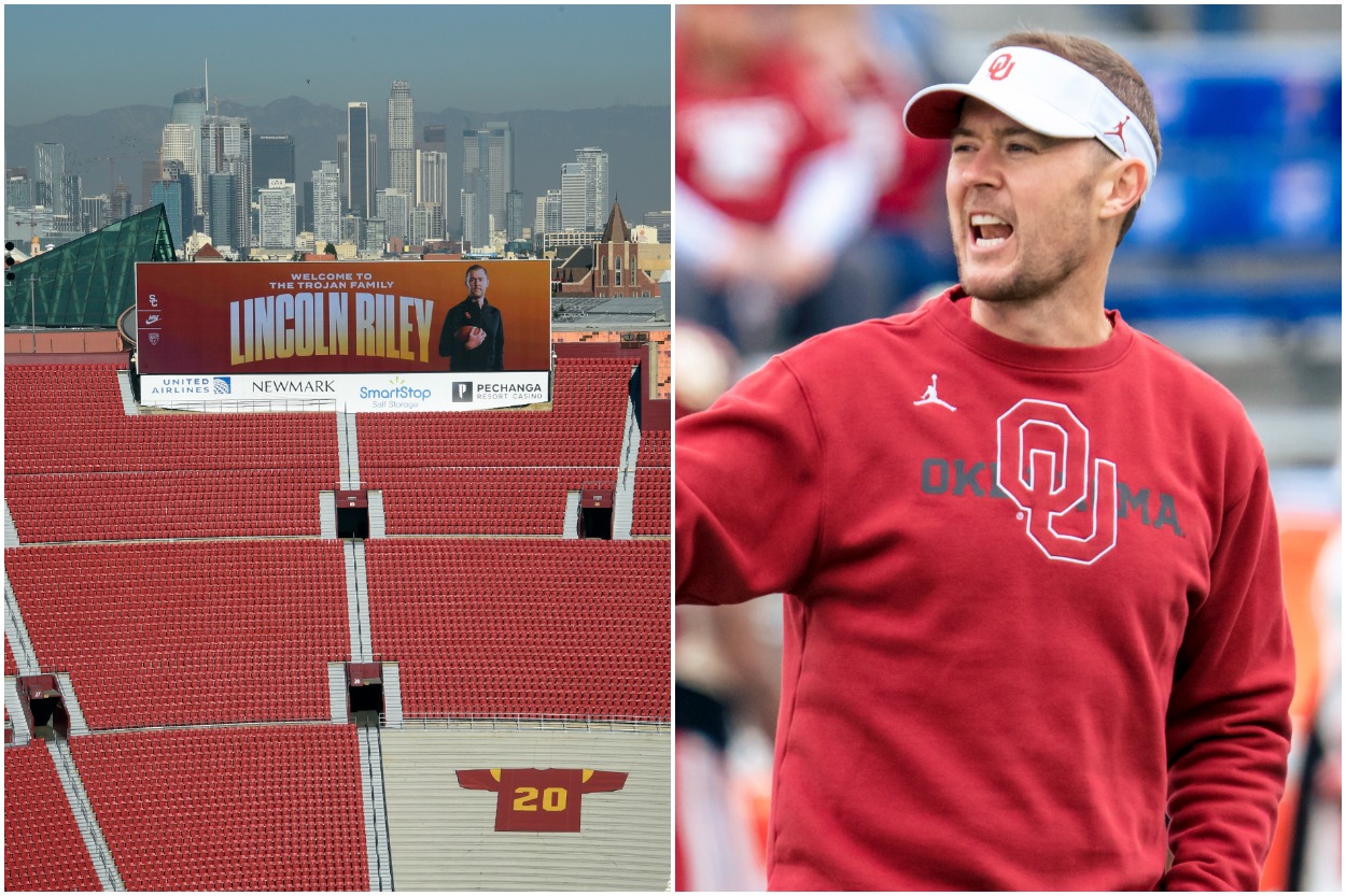 The USC Trojans hired former Oklahoma HC Lincoln Riley.