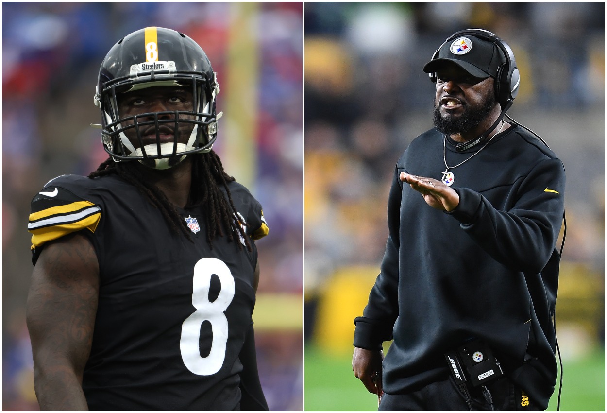 Melvin Ingram and Steelers HC Mike Tomlin.
