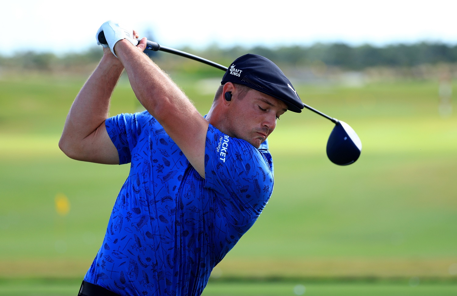 Bryson DeChambeau warms up before the second round of the Hero World Challenge on Dec. 3, 2021 in Nassau, Bahamas. | Mike Ehrmann/Getty Images
