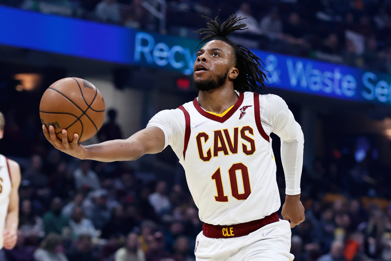 Cleveland Cavaliers guard Darius Garland against the Orlando Magic in 2021.
