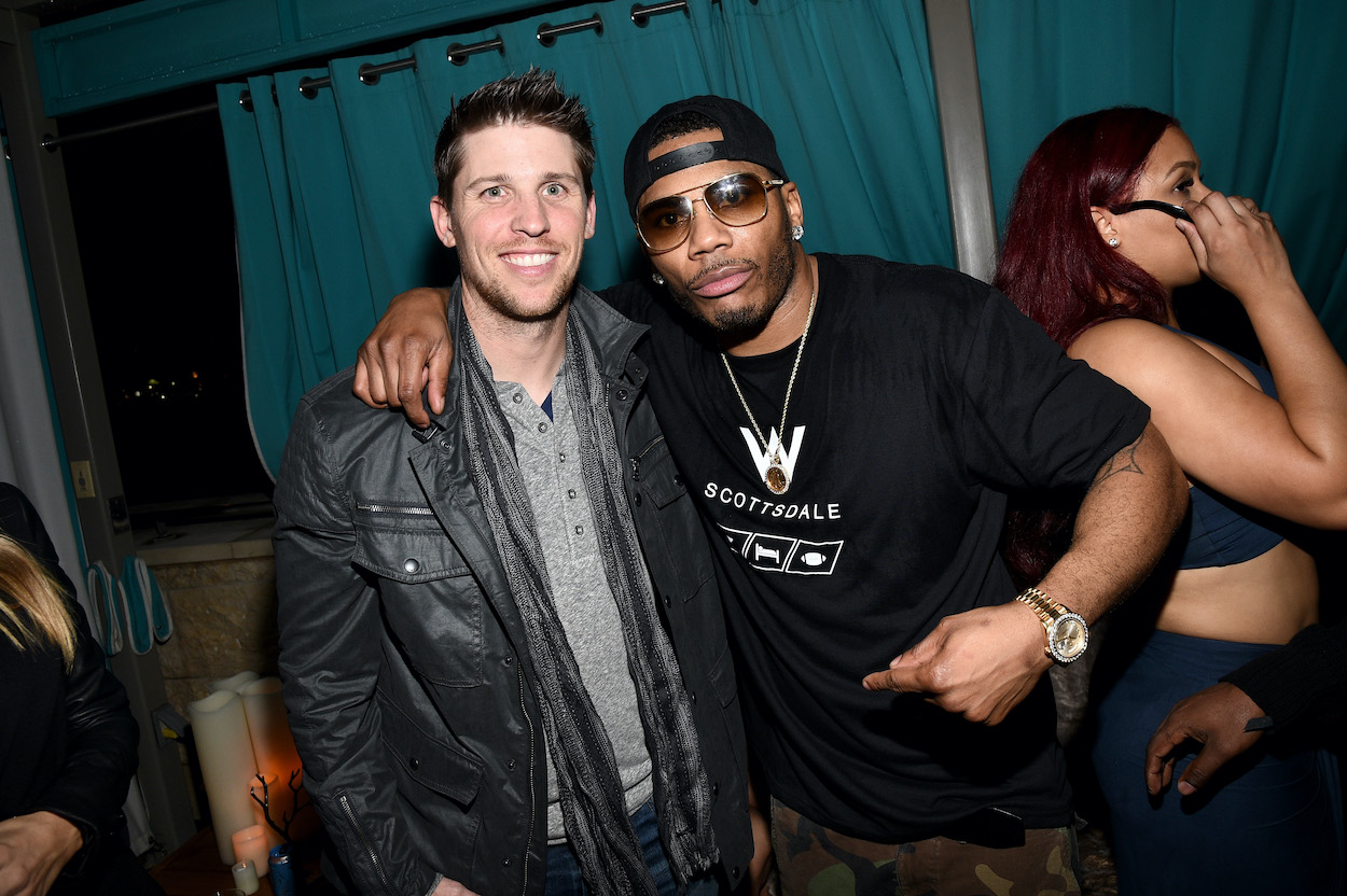 Denny Hamlin and rapper Nelly attend party