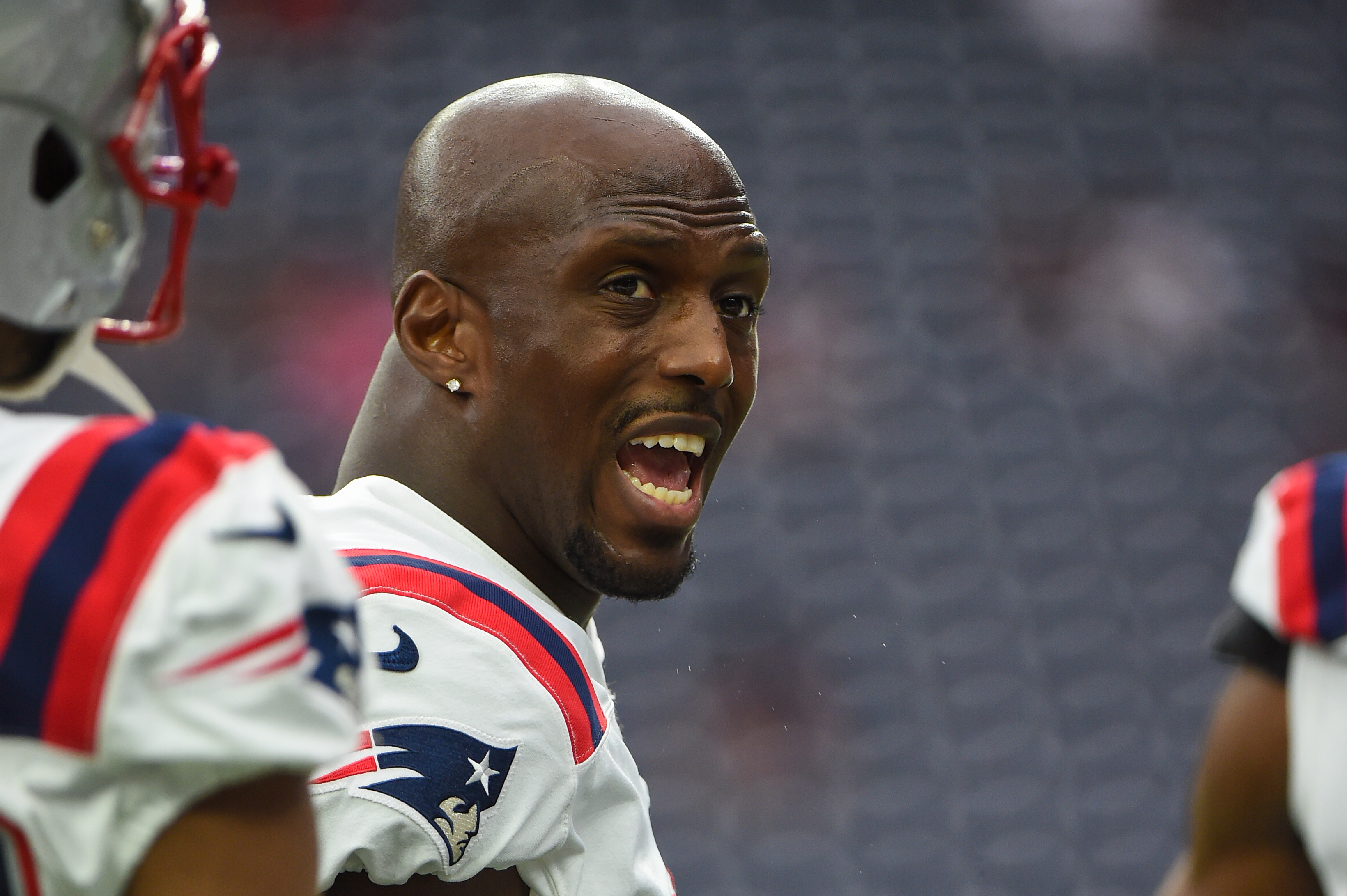 Patriots safety Devin McCourty talks before game against the Jets