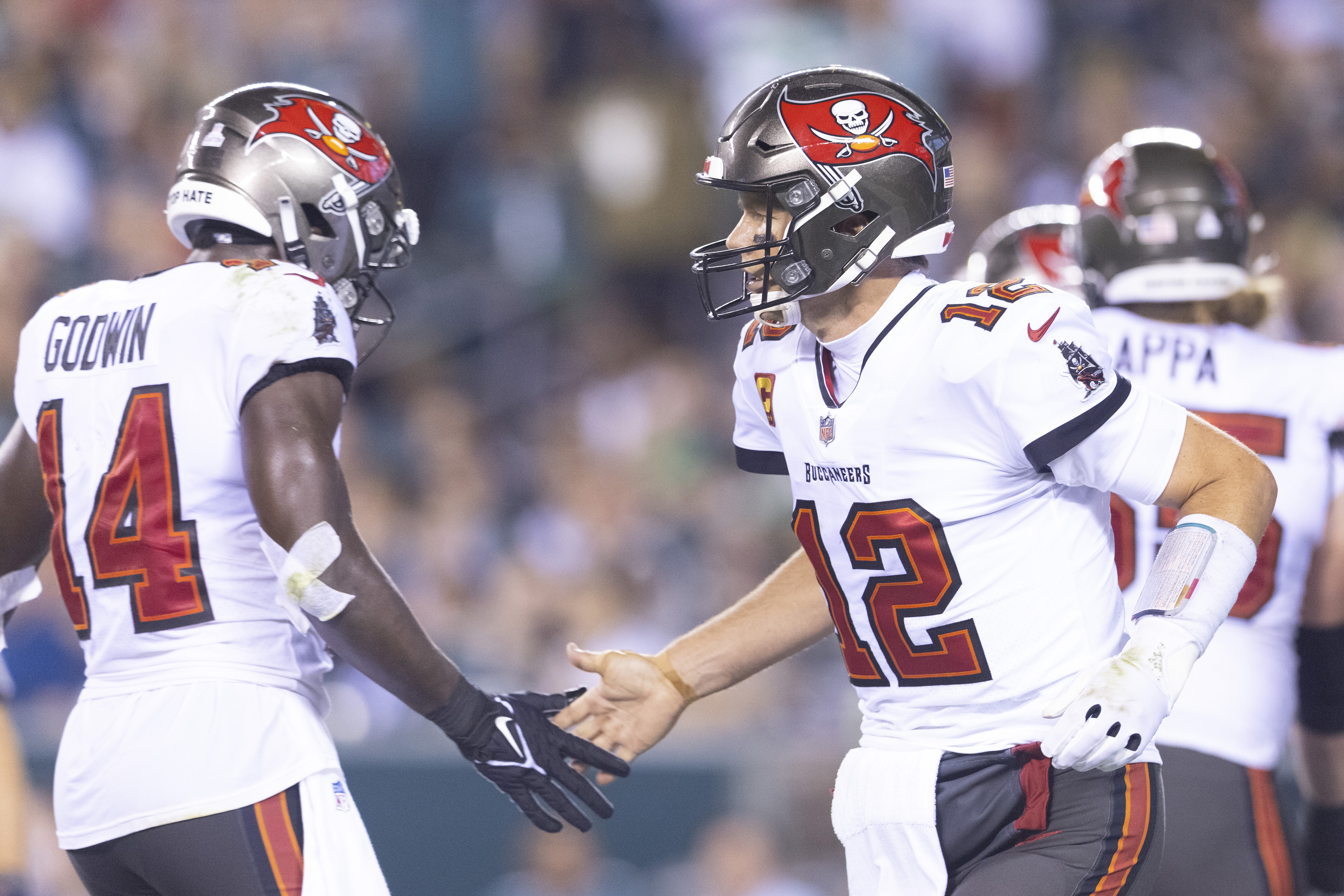 Tampa Bay Buccaneers WR Chris Godwin and Tom Brady.