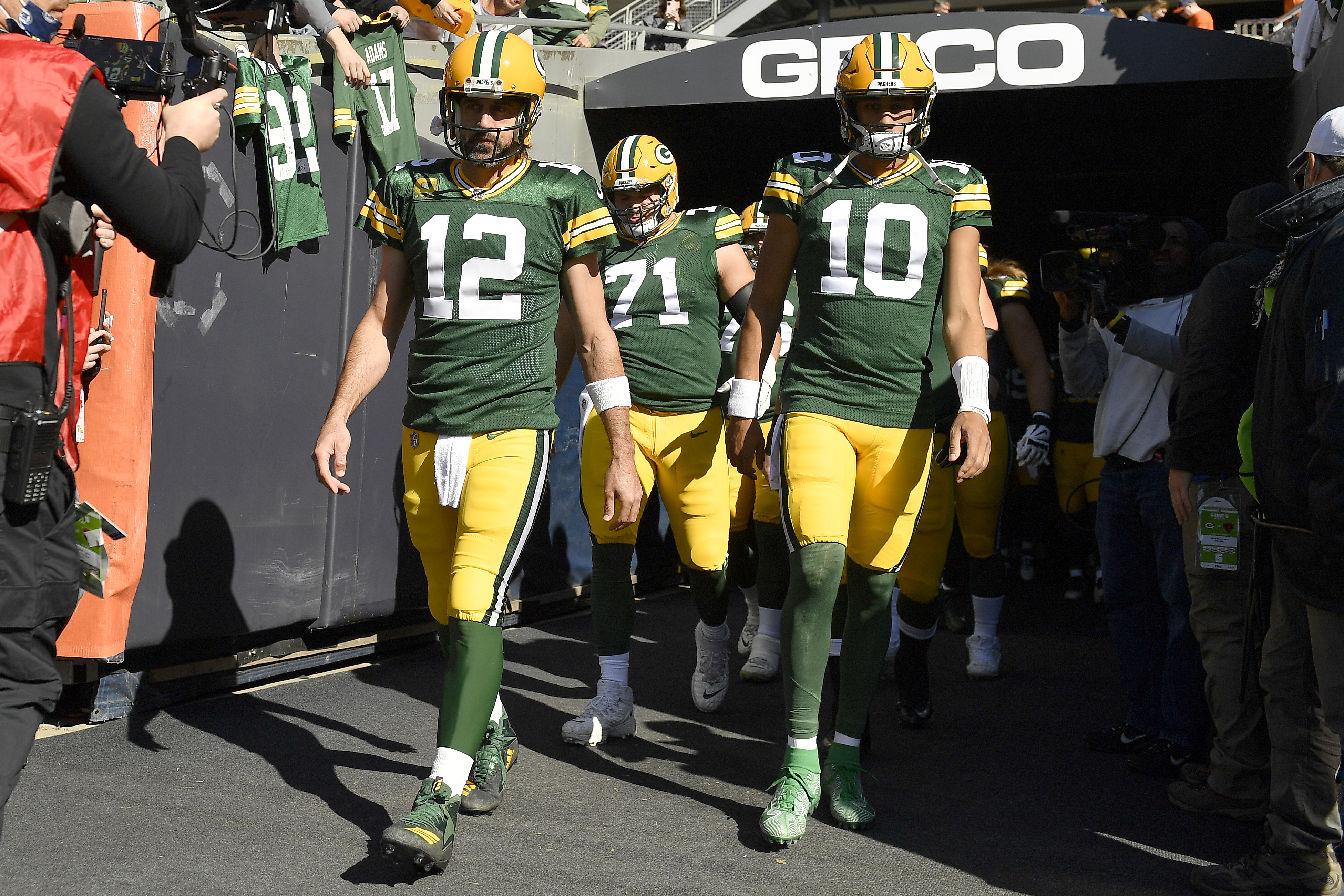 Packers QB Aaron Rodgers against the Bears.