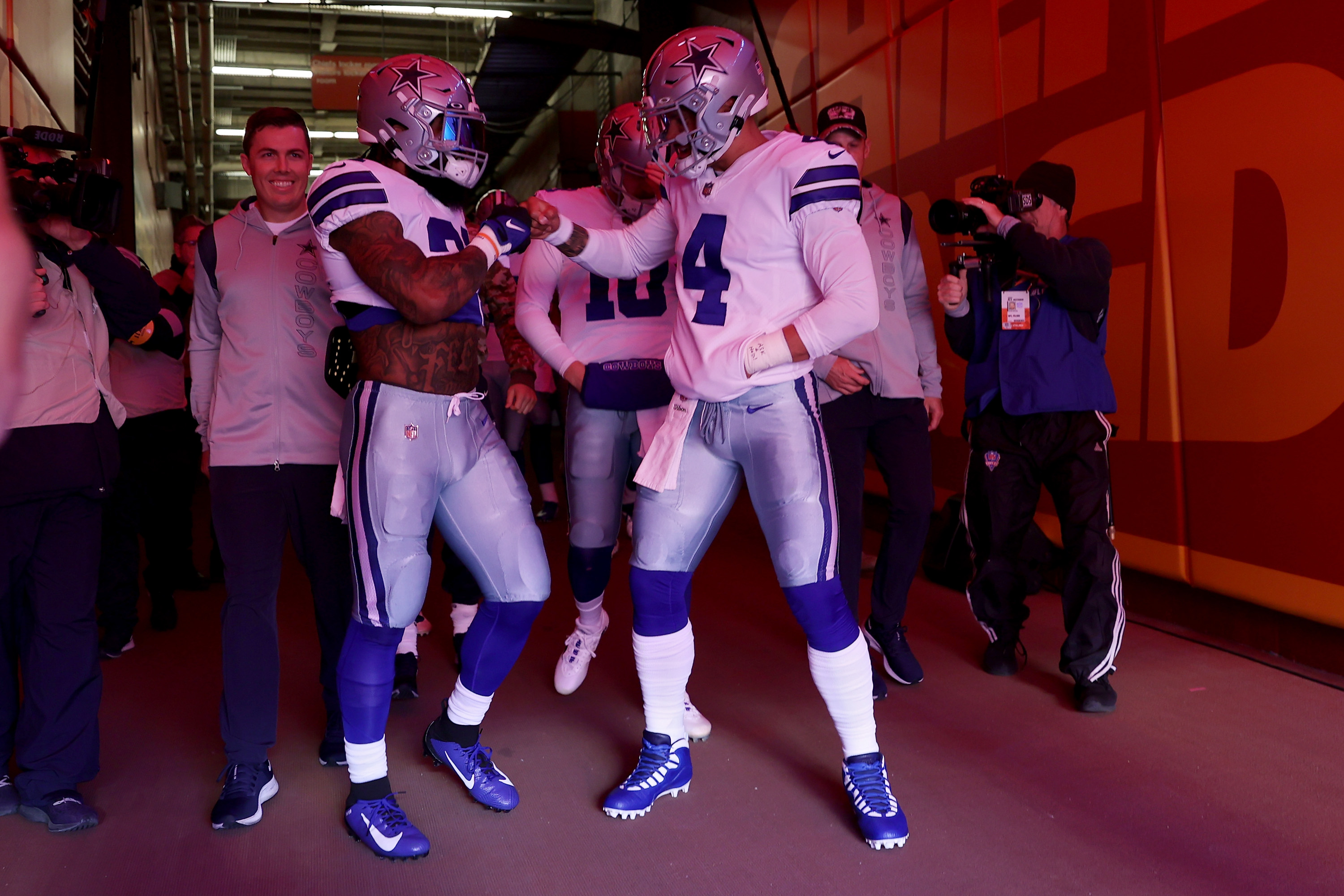 Cowboys RB Ezekiel Elliott with Dak Prescott.