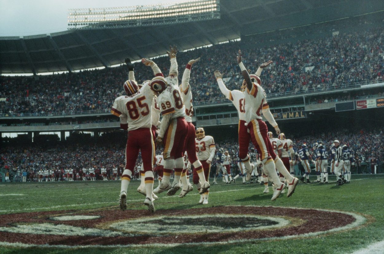 1983 Washington Football Team celebrates touchdown with Fun Bunch